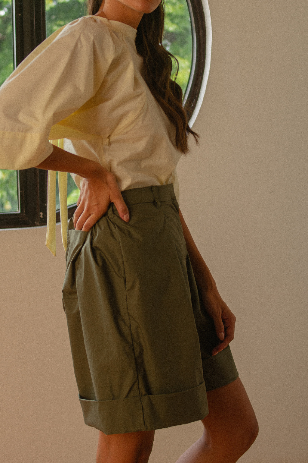 Grove Shorts in Earthy Olive