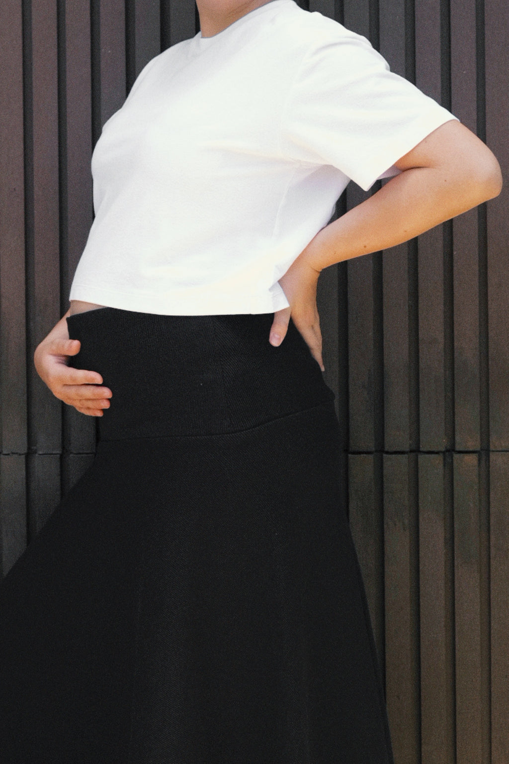 Aya Drop-Waist Midi Skirt